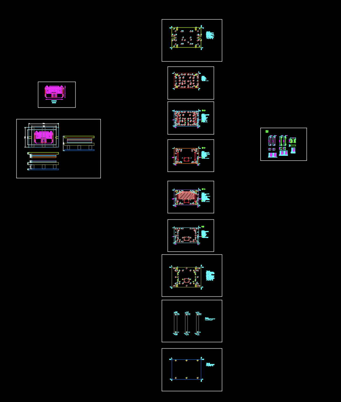 笔记本键盘外壳半剪冲孔模具图